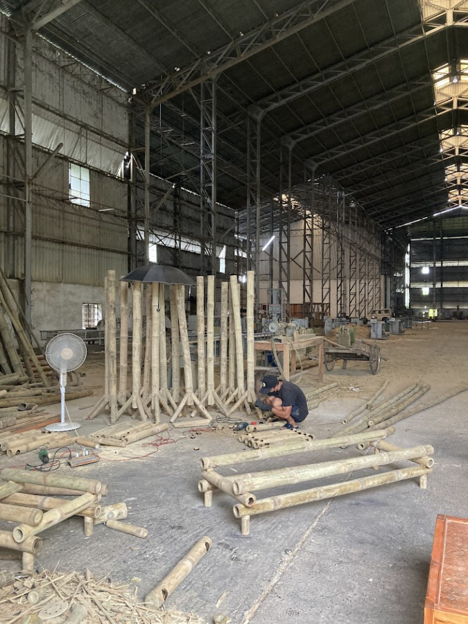 building with bamboo