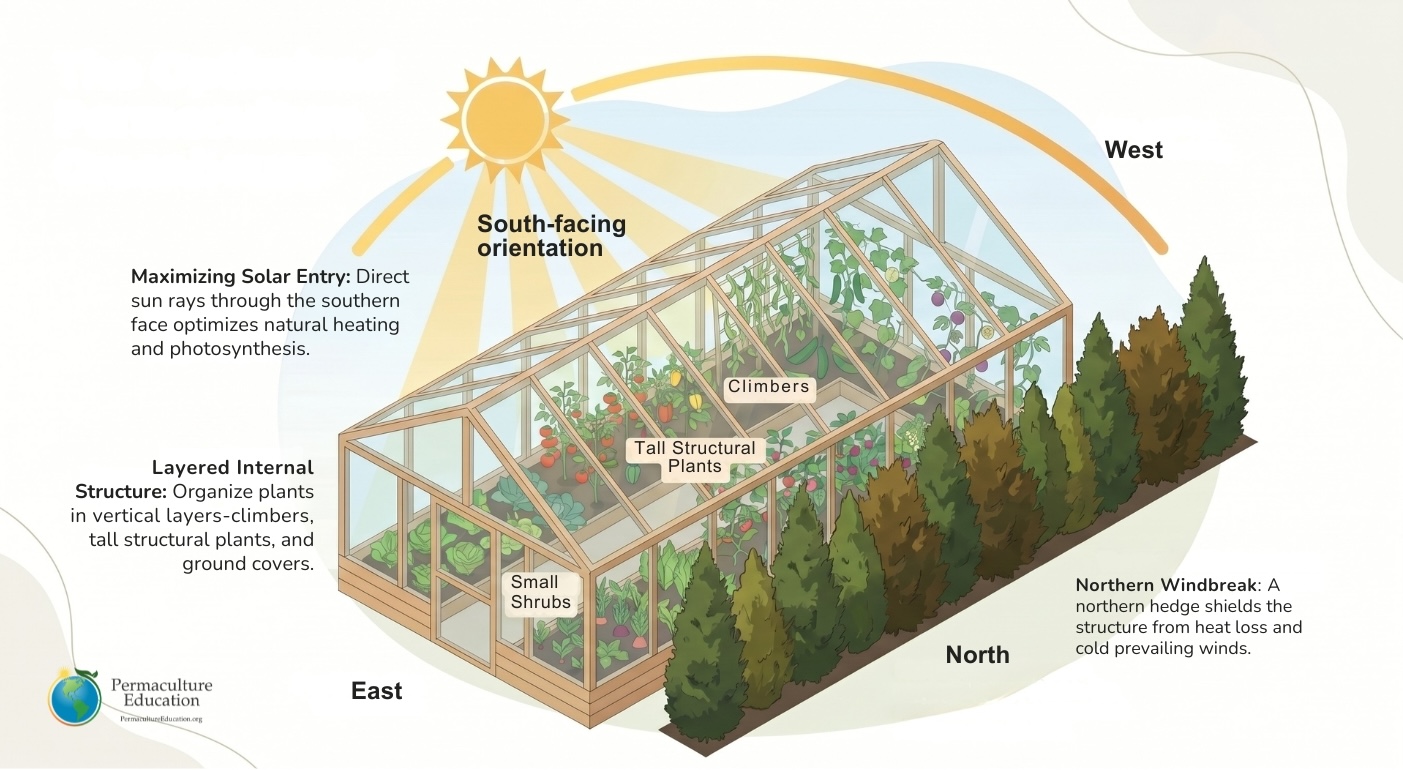 Orienting your Permaculture Greenhouse Source: Notebook LM 